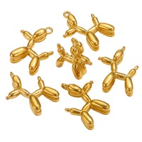 Liontin Anjing Lucu A2838, Bahan Emas Perak Stainless Steel untuk Kalung Perhiasan DIY