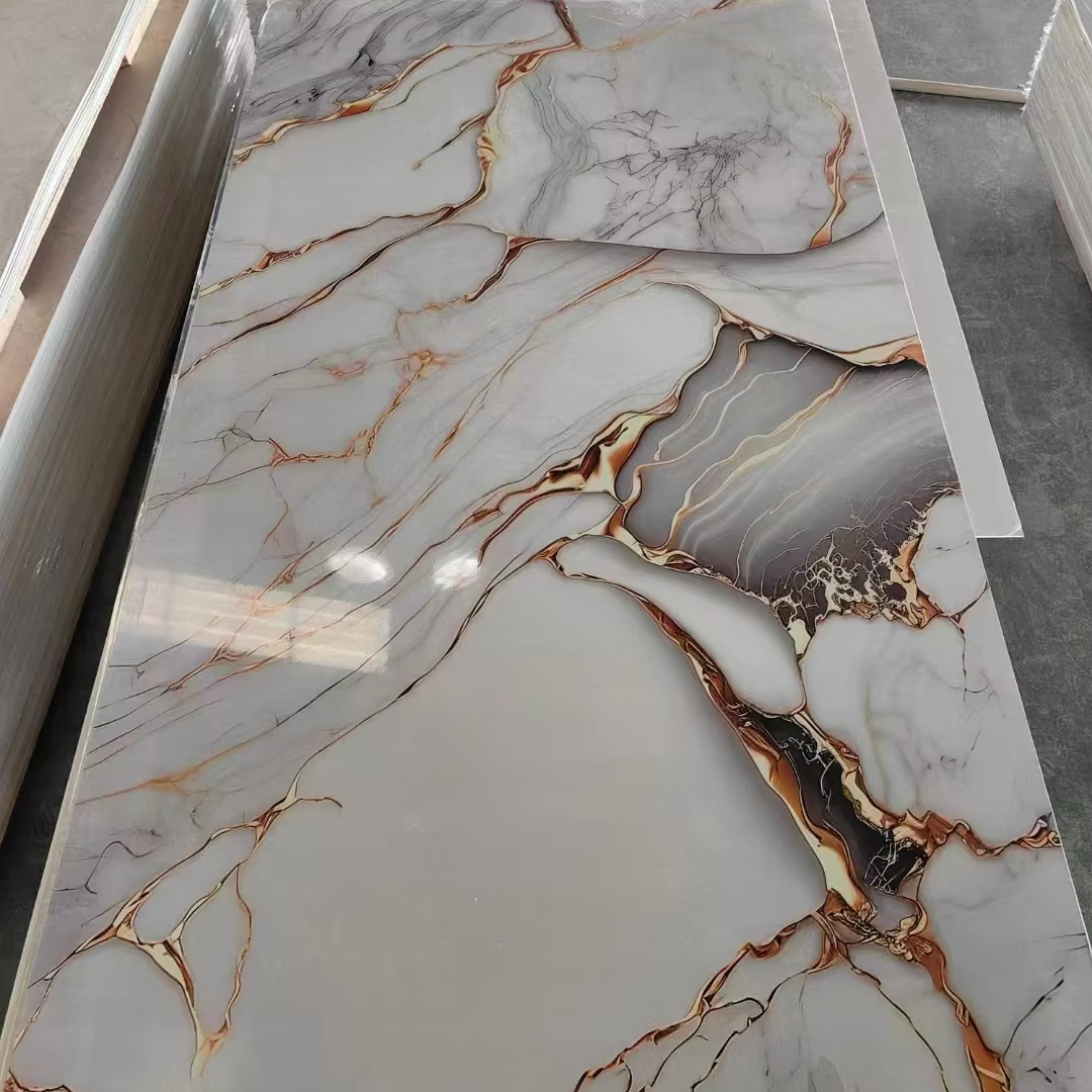 Morden Stylish High Glossy PVC Marble Sheet UV Ceiling Wall Panel Board ...