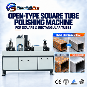 Máquina Automática para Pulir Tubos Cuadrados para Marcos de Puertas Metálicas con Eliminación de Óxido Multicabezal y Limpieza de Superficies - Product Image 1