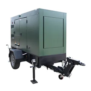 Chinese Movable Power Silent Mobile Diesel Generator With Trailer