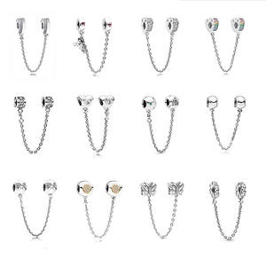 HaYa - Cadena de seguridad antideslizante de plata 925 con diseño de ratón, para colgar y combinar, con conector DIY, venta al por mayor para pulseras y dijes. - Product Image 1