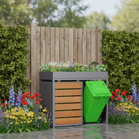 Poubelle extérieure simple HD 240L à double compartiment en acier galvanisé avec design écologique résistant à l'eau