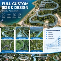 Toboggan aquatique commercial en verre à piste longue pour zones panoramiques, parcs d'aventure et stations de montagne