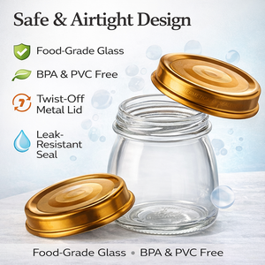 Bocaux en verre de 50 ml, 120 ml, 200 ml avec couvercle à vis en métal pour aliments pour bébés, nids d'oiseaux, emballages de boissons, bocal en verre de qualité alimentaire sans BPA/PVC - Product Image 3