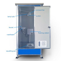 Cabine de toilette publique modulaire mobile de douche portable installation facile conteneur de maison préfabriquée