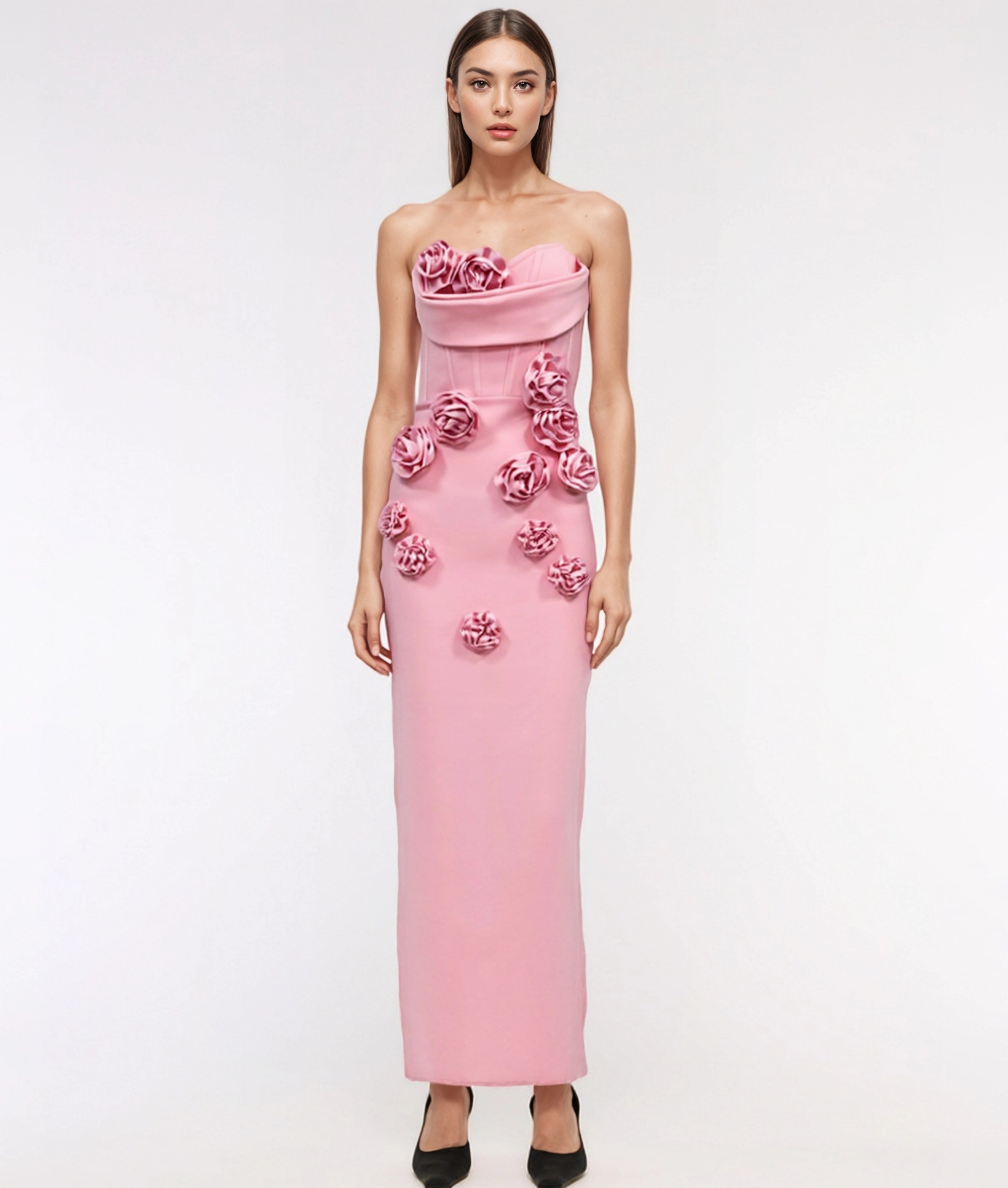 green emerald velvet dress Pink