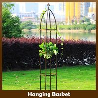 Obélisque en métal pour jardin, treillis en fer forgé, support pour plantes grimpantes, roses, clématites, décoration de jardin extérieur