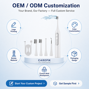 Carepik - <span class=keywords><strong>Irrigador</strong></span> Bucal 3 en 1 con Cepillo de Dientes Eléctrico, para Cálculos Amigdalinos, IPX7, Gran Venta - Product Image 1