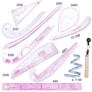 Multifunctional Professional Sewing Ruler Set French Curve Ruler Plastic Dress Curve Ruler