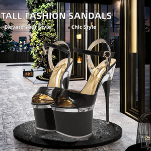 Chaussures sexy et tendance pour femme, à talon aiguille de 17 cm, plateforme, multicolores, avec bride cheville, pour l'été, rehaussant la silhouette - Product Image 2