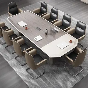 Mesa de conferência luxuosa para sala de reuniões com 12 pessoas, móveis de escritório