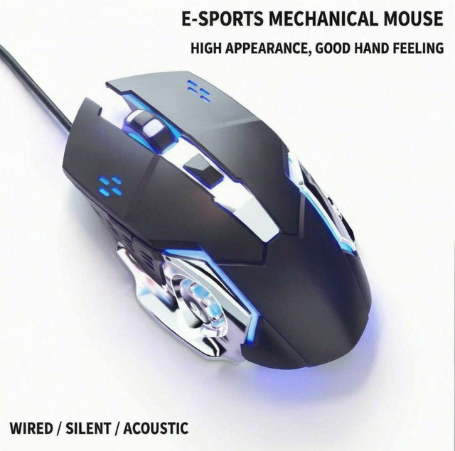 F5 Gaming Mouse, Sensitive Click Response, Human-Hand Friendly Shape, for Home Office and E-Sports Game Scenarios