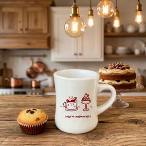 Mug à café en céramique personnalisable avec logo, forme courbée, pour cadeaux d'entreprise, articles promotionnels de café - Product Image 3