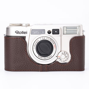 בעבודת יד רטרו אמיתי עור מצלמה תיק מגן להתאמה אישית עבור <span class=keywords><strong>rollei</strong></span> afm35 ציוד צילום חצי כיסוי צילום - Product Image 6