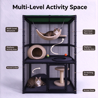 Cage pour chat en fil métallique sur mesure, structure en acier robuste, environnement de vie sûr