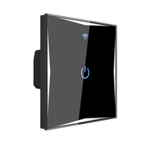 Interrupteur tactile Tuya WiFi Smart EU 10A avec interrupteur de télécommande intelligent en verre compatible avec Alexa et Google Home