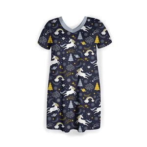 Abito in Fibra di Bambù MooMoo a Maniche Corte con Stampa Personalizzata, <span class=keywords><strong>Vestito</strong></span> Traspirante in Bambù per Donna, Pigiama in Bambù - Product Image 3