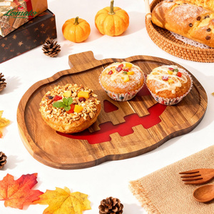 ชุดถาดไม้ลายฮาโลวีน รูปฟักทองและผี ทำจากไม้กระถินณรงค์ สำหรับเสิร์ฟอาหาร ขนมหวาน ตกแต่งงานปาร์ตี้ ขายส่ง - Product Image 5