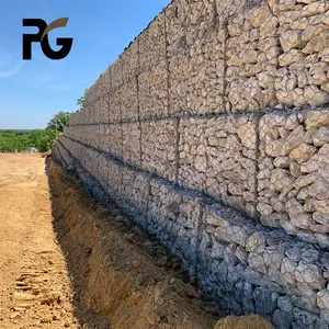 Mur de soutènement de boîte de Gabion enduit de zinc