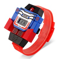 Montre Digitale Robot SKMEI 1095 pour Enfants, Accessoires de Jeu Dessin Animé, Montre-Bracelet DIY pour Garçons