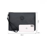 Dompet Pria Kulit PU Kapasitas Besar Tahan Air, Tas Bisnis & Tas Amplop Kasual