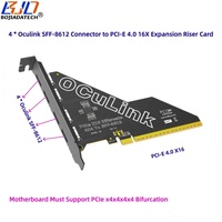 PCI-E 4.0 16X ke 4 * Oculink SFF-8612 Konektor Adaptor Kartu Ekspansi Riser Dukungan Motherboard PCIe X4X4X4X4 Bifurkasi