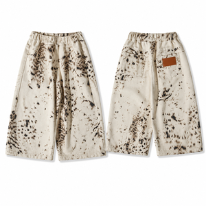 Pantalon en <span class=keywords><strong>jean</strong></span> décontracté pour garçons, imprimé léopard coréen, coupe ample, jambe large, taille élastique, style streetwear tendance, collection Printemps-Automne 2026 - Product Image 2