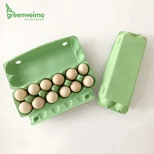 Scatola a forma di confezione da 12 uova di pollo in pasta di carta Eco