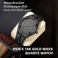 Pabrik Perhiasan Jam Tangan Quartz Unisex Dial Abu-abu Cairan Mengalir, Pabrik Sumber, Pesanan Kecil, Logo Kustom, ODM OEM, Logam Hitam Tidak Beraturan