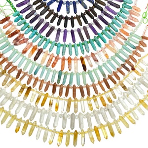 Amazonita natural apatita piedra de cuarzo rosa cuentas curación cristal doble punto GEM COLGANTE para joyería DIY pulsera collar - Product Image 6