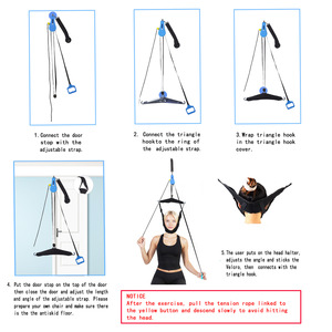 Cervical <b>Traction</b> <b>Device</b> <b>Neck</b> Suspension Belt Manual Home Use Royal Blue LKB001 - Product Image 4