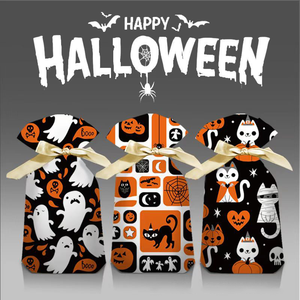 Holiday Theme Halloween Ghost Party <b>Gift</b> <b>Bag</b> Drawstring Bundle Pocket Ribbon Plastic Type Wholesale From Vietnamese Brand - Product Image 4