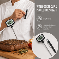 Thermomètre numérique instantané pour viande en métal avec rétroéclairage pour barbecue, fumoir et cuisine