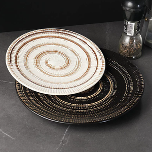 Plato de Cerámica Moderno Hecho a Medida, con Rayas Japonesas, Diseño Creativo en Relieve, Pintado a Mano, Ecológico, Apto para Lavavajillas y Microondas - Product Image 4