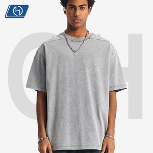 T-Shirt Vintage Effetto Acid Wash 275Gsm, Maglietta Oversize in Cotone Pesante per Uomo, Unisex, Manica Corta, Stile Streetwear - Product Image 1