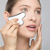 Masseur Gua Sha en acier inoxydable CYANMED pour la beauté de la peau, grattoir facial anti-rides, drainage lymphatique, outil de massage profond