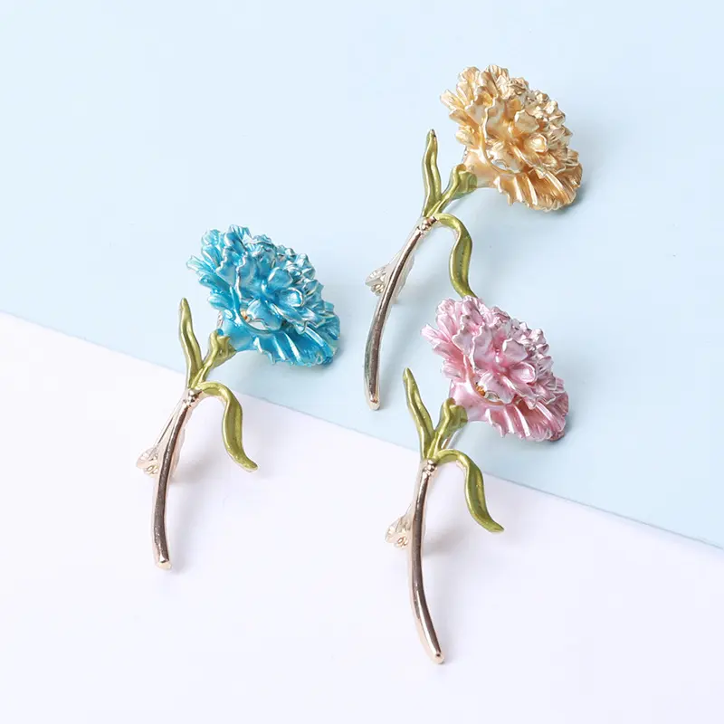 luxury women accessories plant brooch pin flower carnation brooches for lady clothes decoration