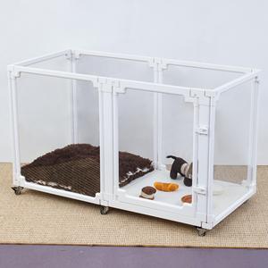 Orta ve Küçük Boy Köpekler İçin Şeffaf Köpek Çiti ve Kafesi, Özelleştirilebilir Yükseklik, Tek Parça Kapı Panelleri, ABS PET Malzeme, İç Mekan Kullanımı - Product Image 1