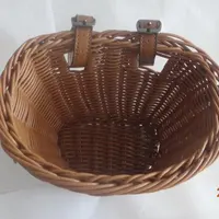 Vintage Bicycle Rattan Woven Wickerwork Woven Wicker Basket