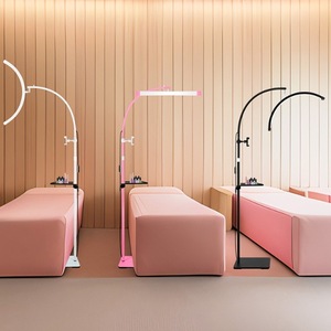 Profesional 24 "<span class=keywords><strong>M60X</strong></span> Half Moon Floor Beauty Lamp 40W LED-Atenuación de 10 niveles CRI>90 con soporte ajustable - Product Image 3