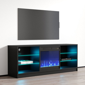 Mobili da soggiorno di lusso moderno 65 75 pollici luce elettrica a led camino tv stand cabinet con il fuoco