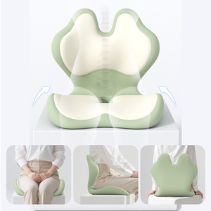 Ergonomic U Shape <b>Memory</b> <b>Foam</b> Seat <b>Cushion</b> Lumbar Support Pillow for Chair Buttocks Pain Relief Solid Green Color - Product Image 1