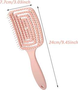 Brosse à cheveux courbée ventilée populaire pour le massage du cuir chevelu et le coiffage, brosse démêlante personnalisée pour cheveux humides et secs - Product Image 2