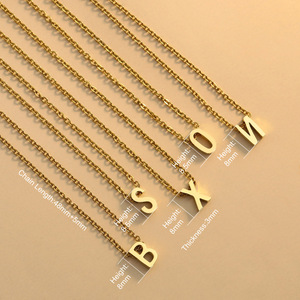 Collar con Colgante de Letra Inicial Inglesa de Acero Inoxidable y Oro de 18K, Collar Personalizado con Nombre, Regalo de Cumpleaños, Collares Personalizados - Product Image 3