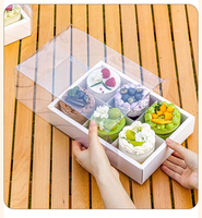 Boîte à gâteaux portable à quatre compartiments, 4/6 trous, multi-pièces, transparente, pour emballage de desserts, boîtes d'expédition, petites coupelles à mousse, vente chaude