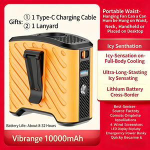 Ventilateur portable d'extérieur <span class=keywords><strong>3</strong></span> en 1, ventilateur de refroidissement portable, batterie externe, lumière LED, ventilateur rechargeable pour le camping, la pêche, les voyages d'été - Product Image 1