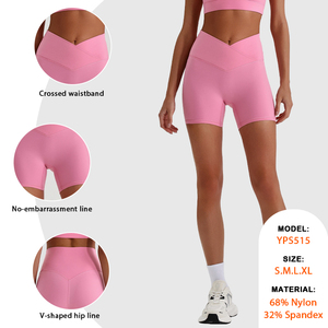 Pantalon de jogging taille haute croisée pour femme, <span class=keywords><strong>couleur</strong></span> unie, effet seconde peau, design sans couture sur les hanches, séchage rapide, respirant, pour fitness et yoga - Product Image 2