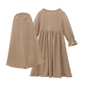 Малазийское мусульманское детское платье высокого качества, комплект хиджаба от 6 до 3 лет, повседневный халат для маленьких девочек C228 - Product Image 5