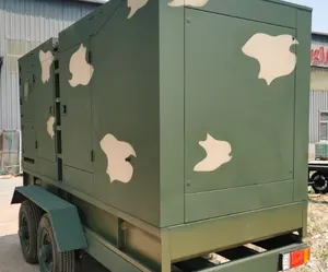 Military diesel generator set 50hz 300kw mobile silent trailer three-phase power generation