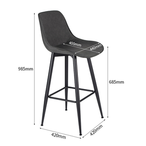 Tabouret <span class=keywords><strong>de</strong></span> <span class=keywords><strong>bar</strong></span> rembourré en PU, <span class=keywords><strong>chaise</strong></span> <span class=keywords><strong>de</strong></span> <span class=keywords><strong>bar</strong></span> avec cadre en fer <span class=keywords><strong>noir</strong></span> thermolaqué et repose-pieds pour <span class=keywords><strong>bar</strong></span>, café, restaurant, tabouret <span class=keywords><strong>de</strong></span> comptoir - Product Image 6